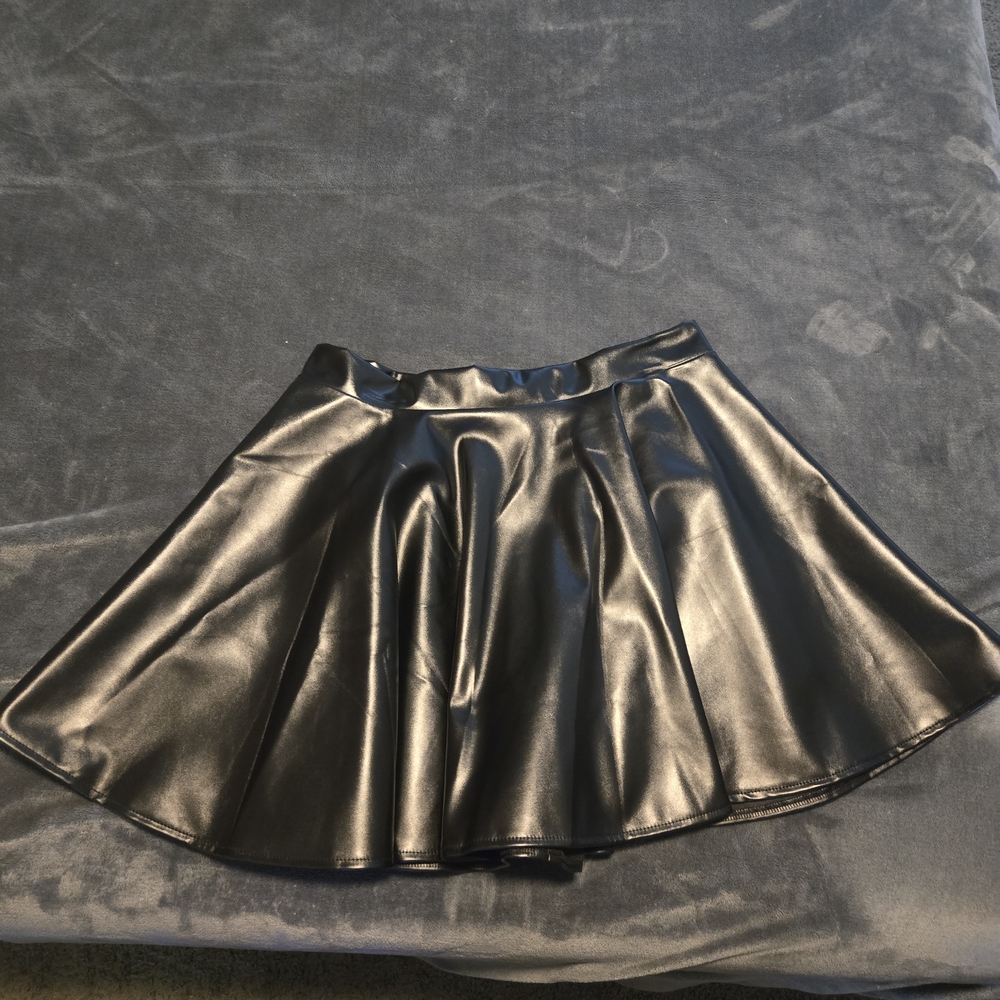 Black Faux Leather Skirt